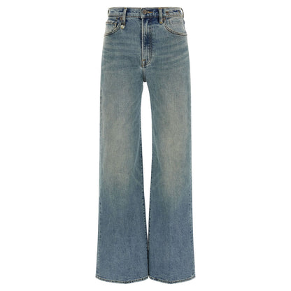 R13 Blue Cotton Flared Jeans