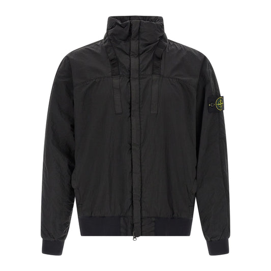 Stone Island Black Polyamide Bomber