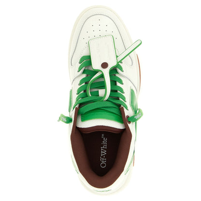 Off-White Bicolor Leather Athletic Sneakers