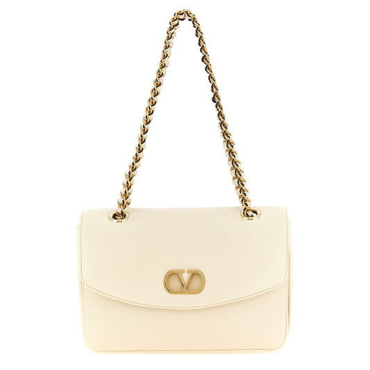 Valentino Garavani White Lamb Leather Shoulder Bag