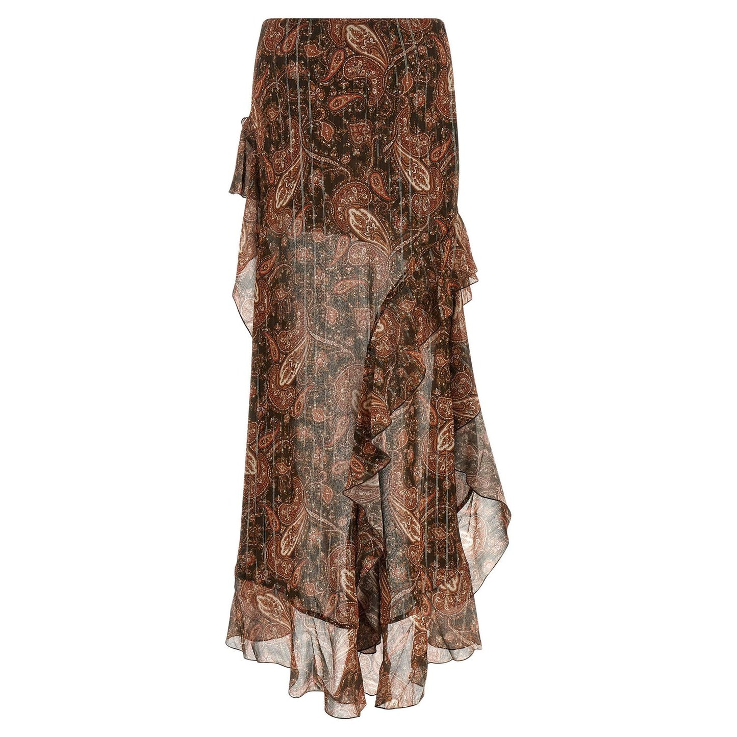 The Andamane Brown Viscose Mini Skirt