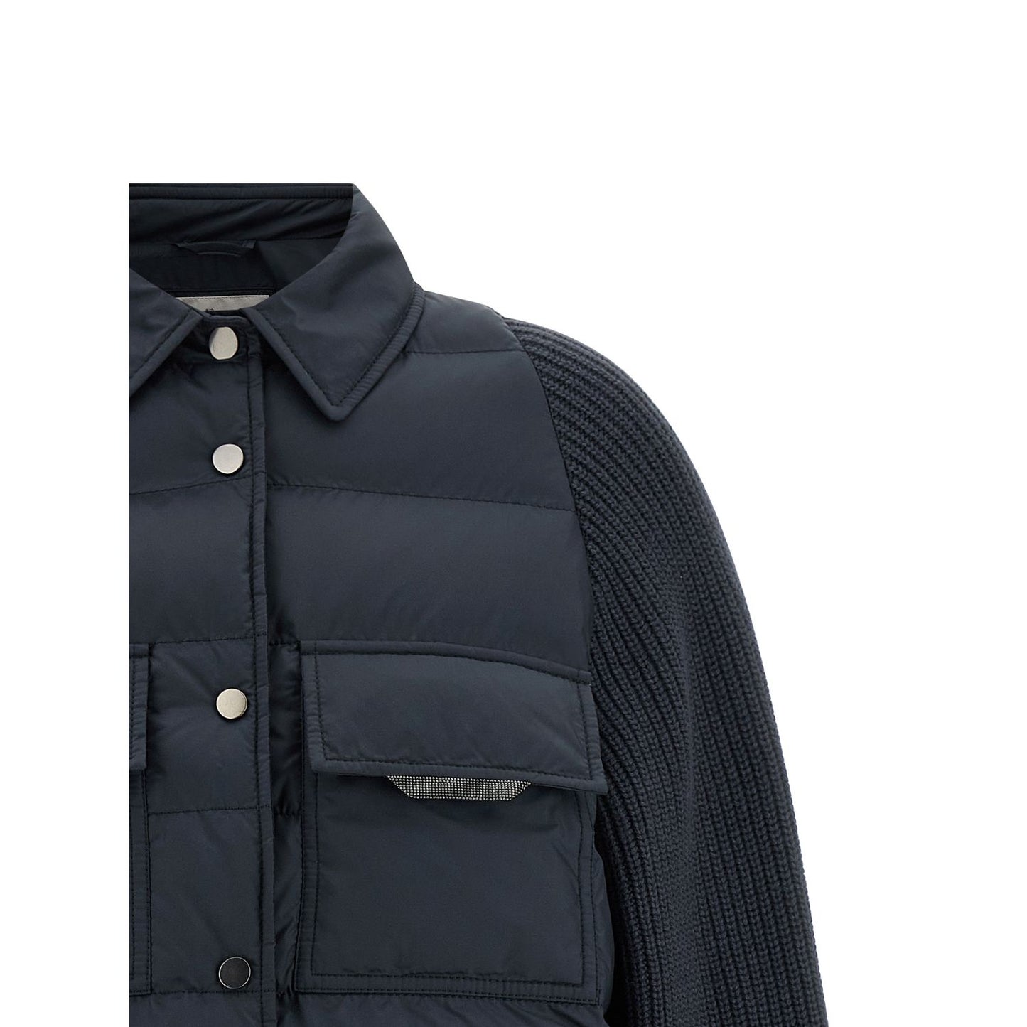 Brunello Cucinelli Blue Polyester Full-Length Jacket