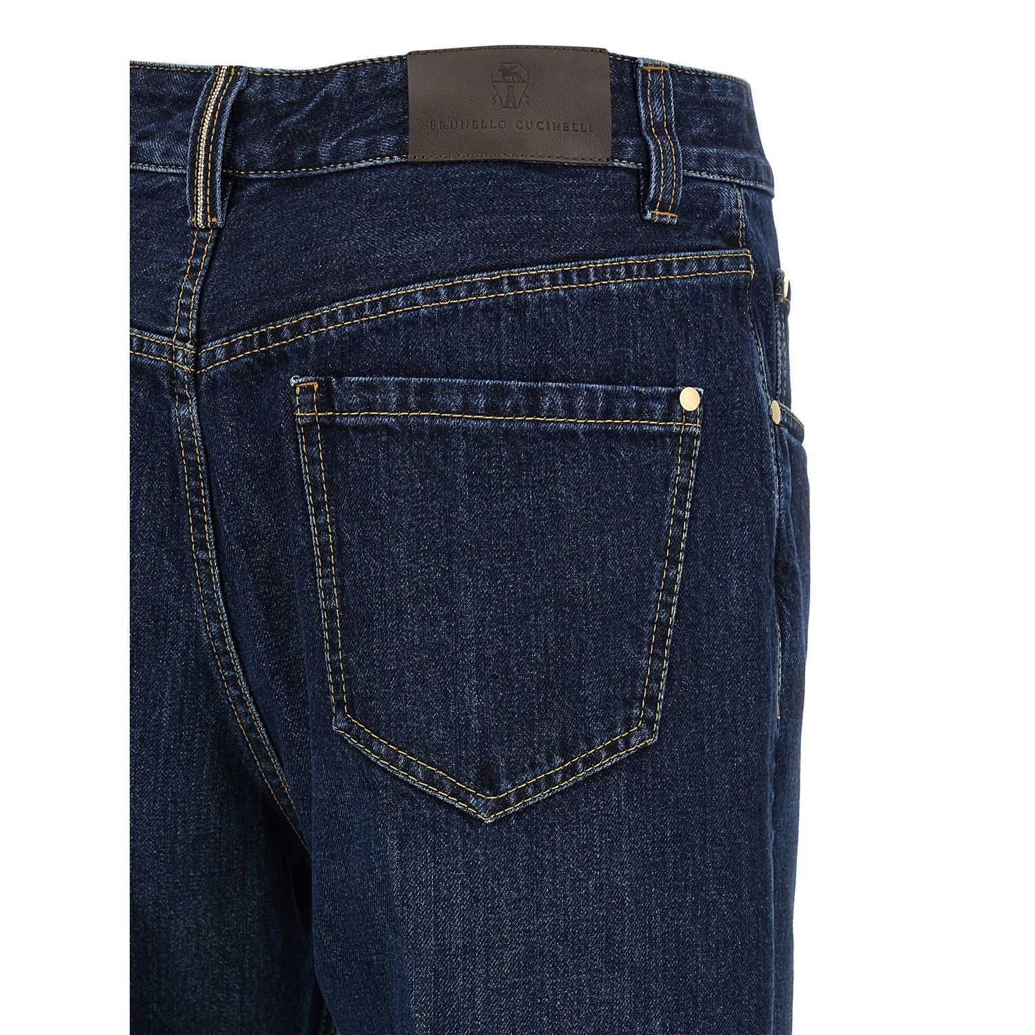 Brunello Cucinelli Blue Cotton Cropped Jeans