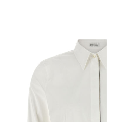 Brunello Cucinelli White Cotton Blouse