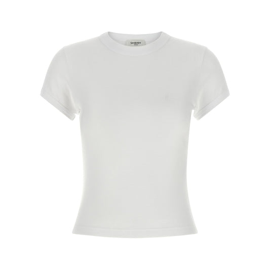 Saint Laurent White Cotton T-Shirt