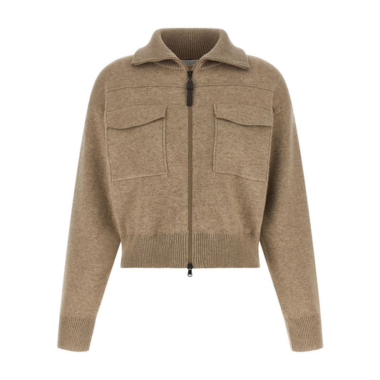 Brunello Cucinelli Beige Cashmere Cardigan