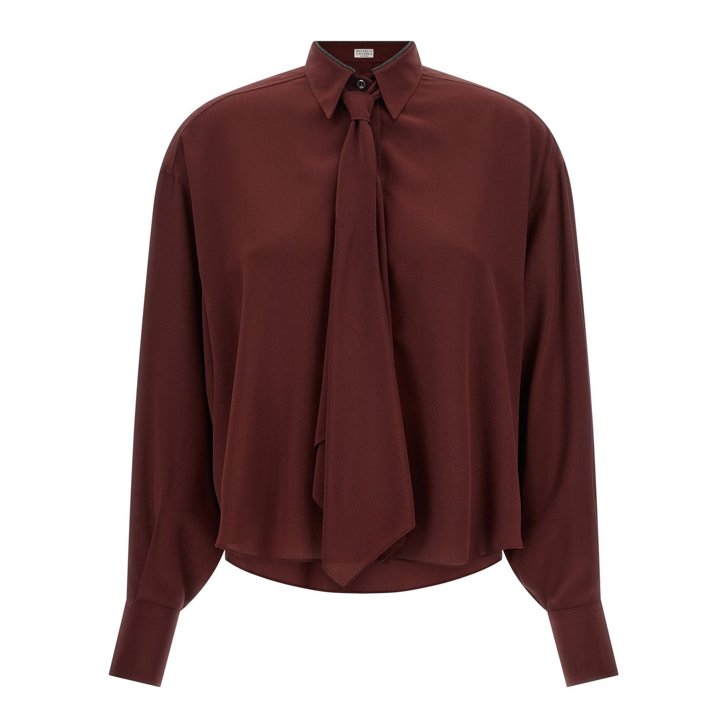 Brunello Cucinelli Bordeaux Silk Blouse