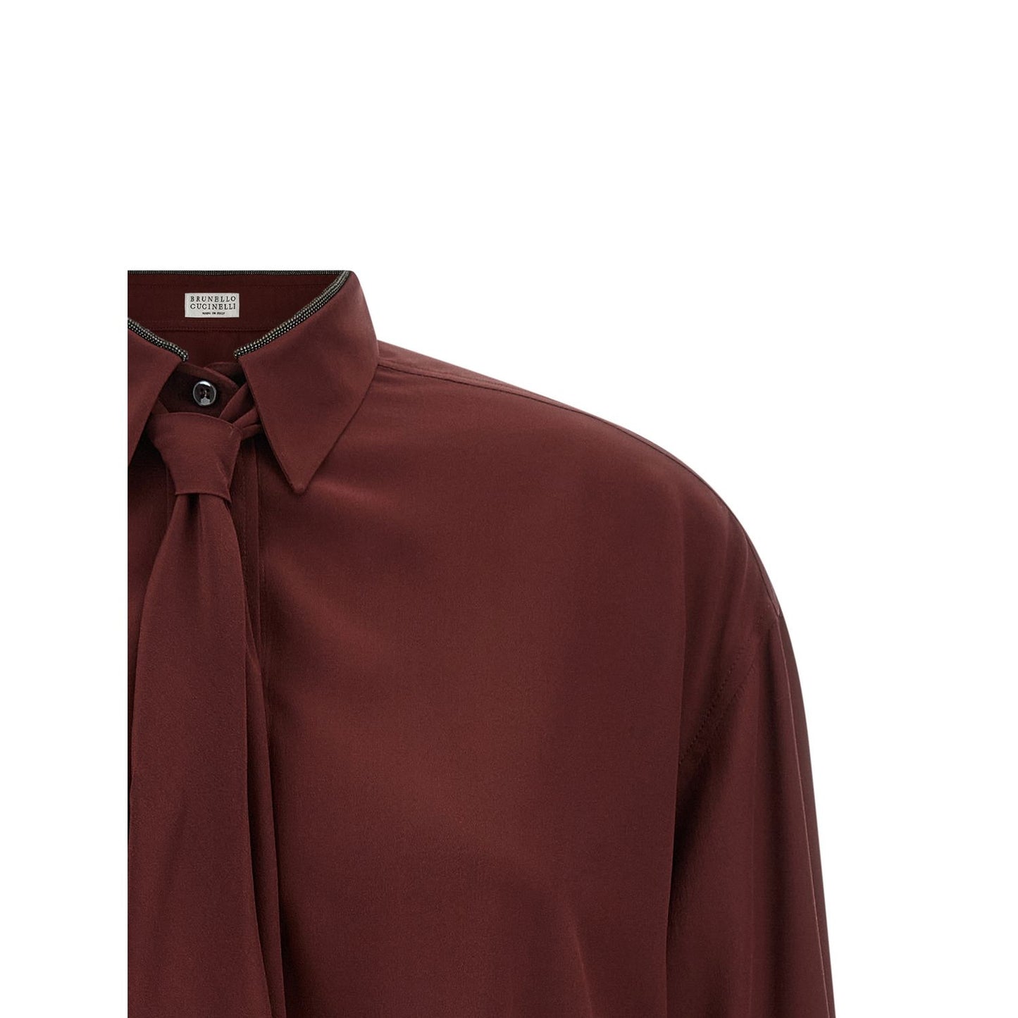 Brunello Cucinelli Bordeaux Silk Blouse