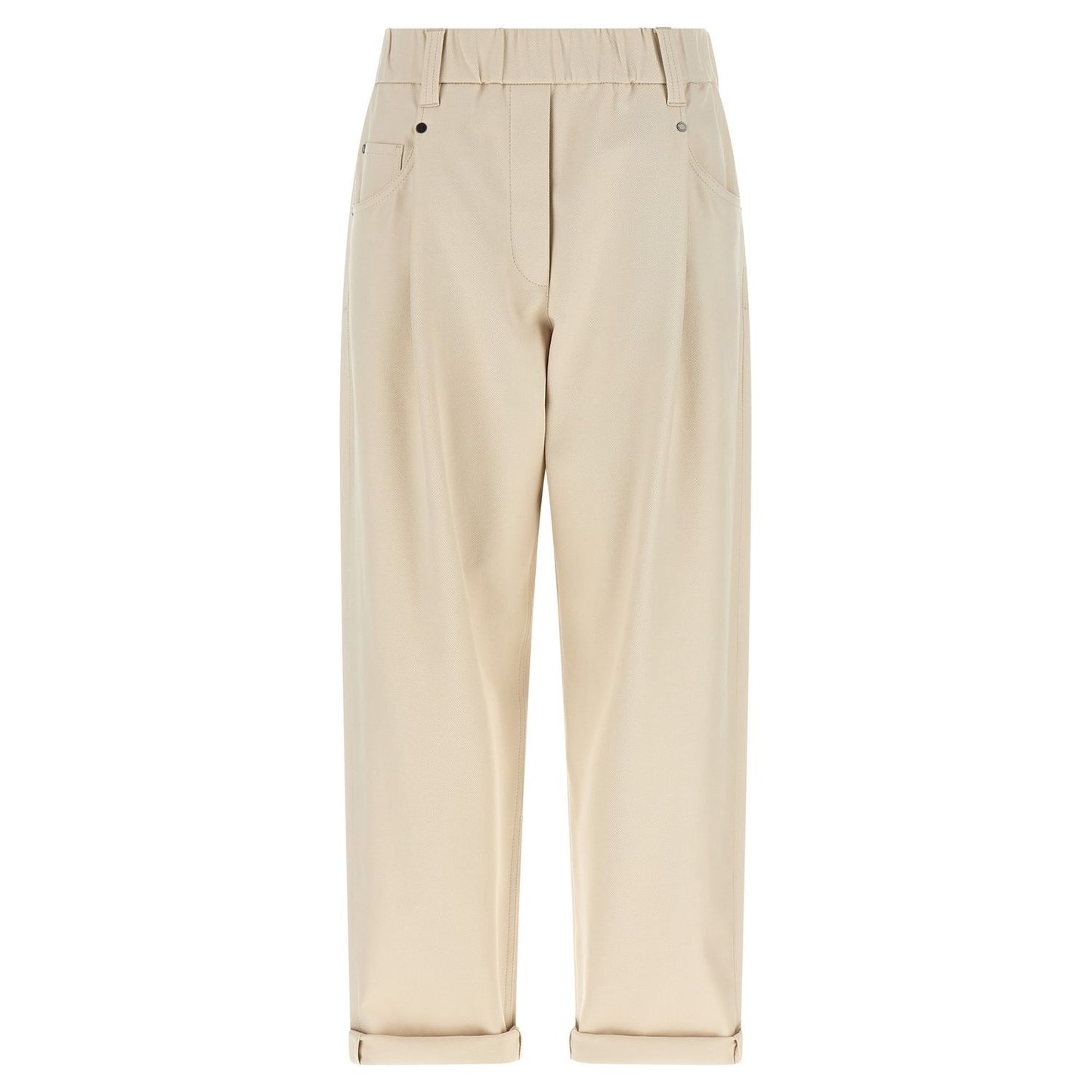 Brunello Cucinelli Beige Cotton Casual Pants
