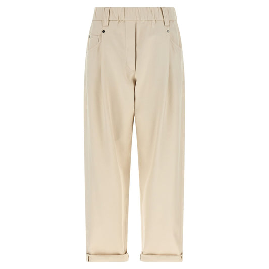 Brunello Cucinelli Beige Cotton Casual Pants