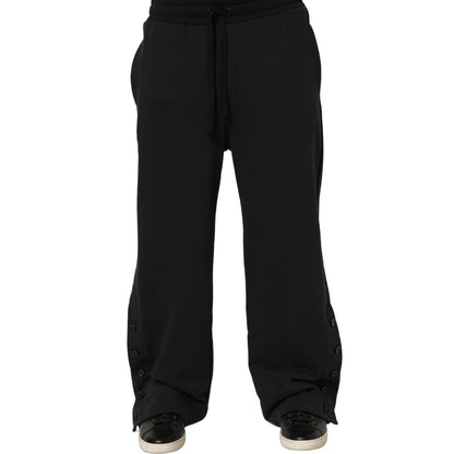 Dolce & Gabbana Black Drawstring Viscose Jogger Men Sweatpants Pants