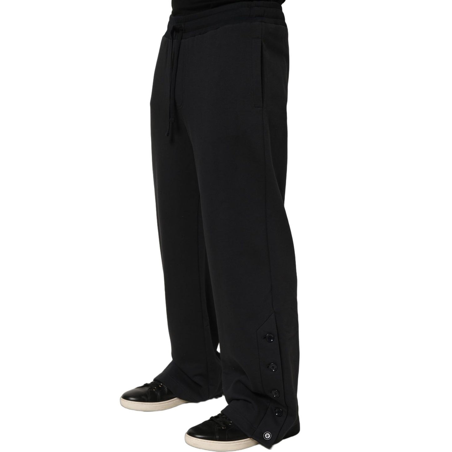 Dolce & Gabbana Black Drawstring Viscose Jogger Men Sweatpants Pants