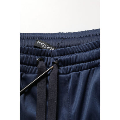 Dolce & Gabbana Blue White Drawstring Jogger Sweatpants Pants