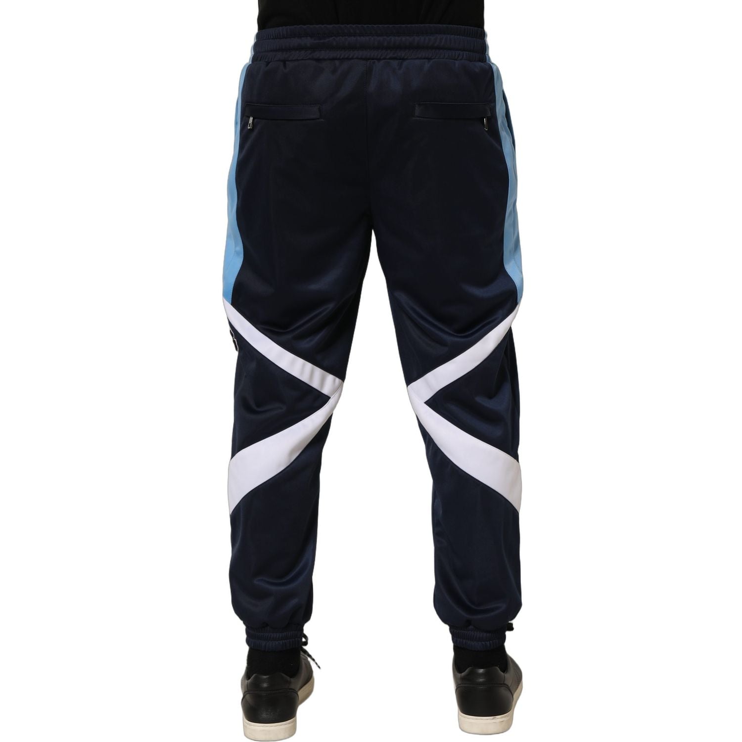 Dolce & Gabbana Blue White Drawstring Jogger Sweatpants Pants