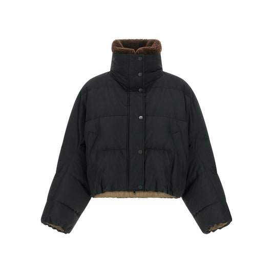 Brunello Cucinelli Black Cotton Full-Length Jacket