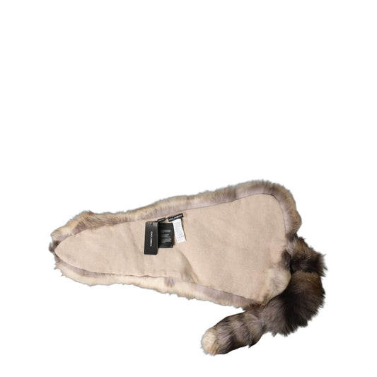 Dolce & Gabbana Brown Frost Fox Fur Neck Warmer Winter Scarf