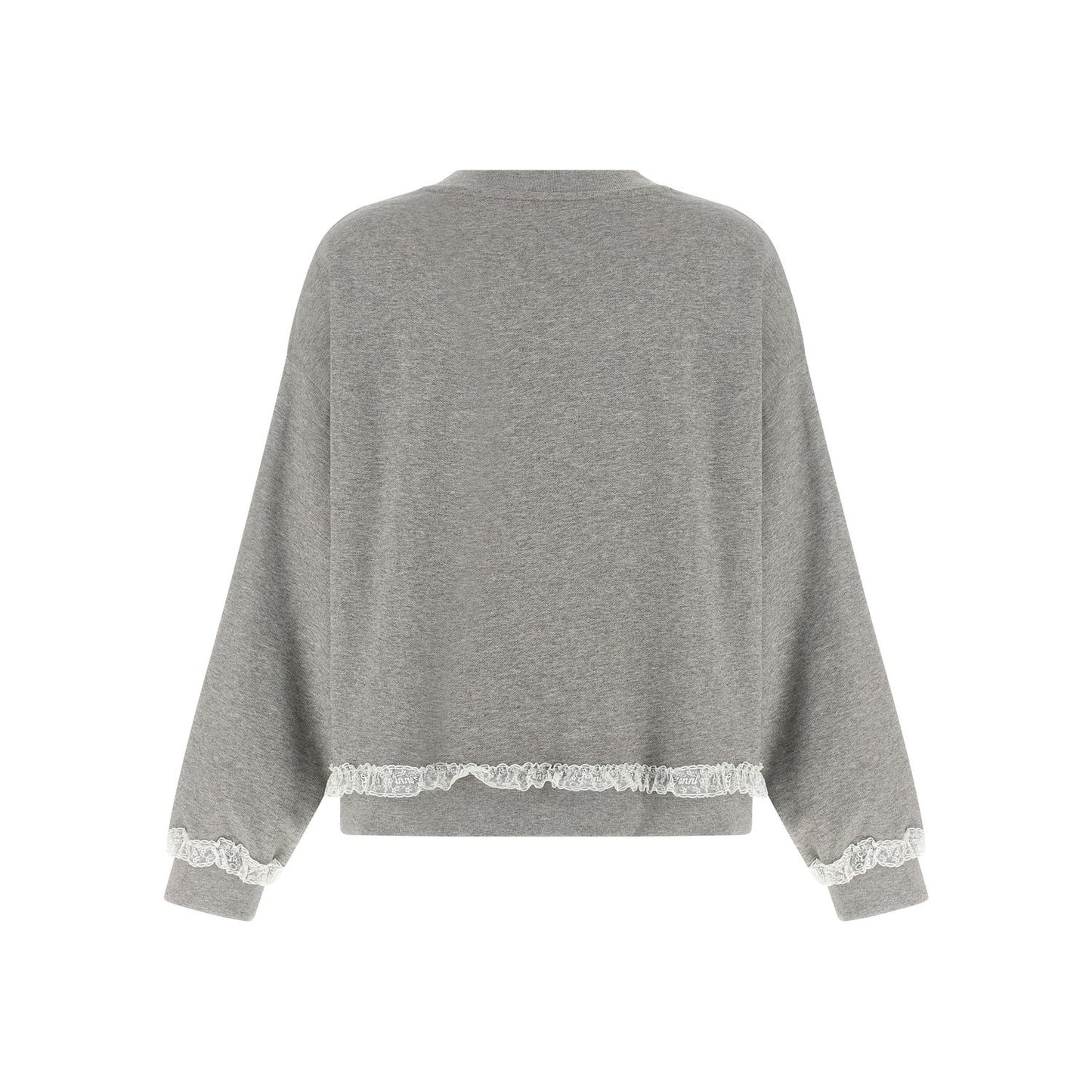 Ganni Gray Organic Cotton Sweatshirt