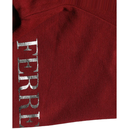 Ferre Black Wool Knit Deep V-Neck Long Sleeves Top