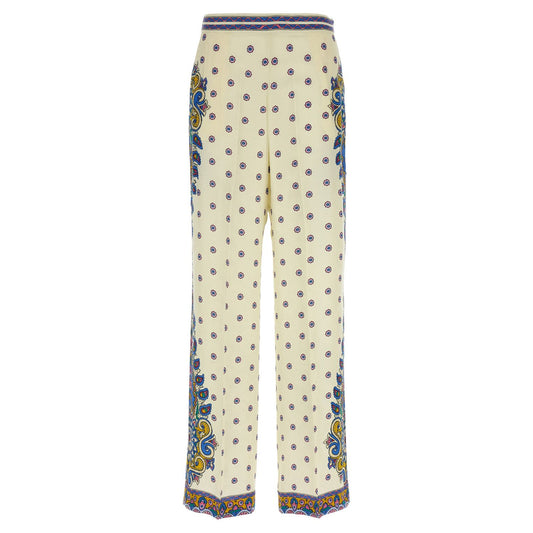 Etro White Viscose Casual Pants