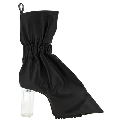 Rick Owens Black Calfskin Ankle Boots