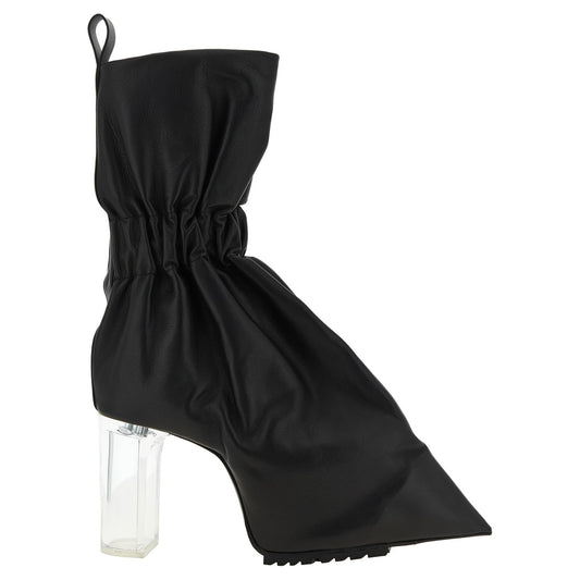 Rick Owens Black Calfskin Ankle Boots