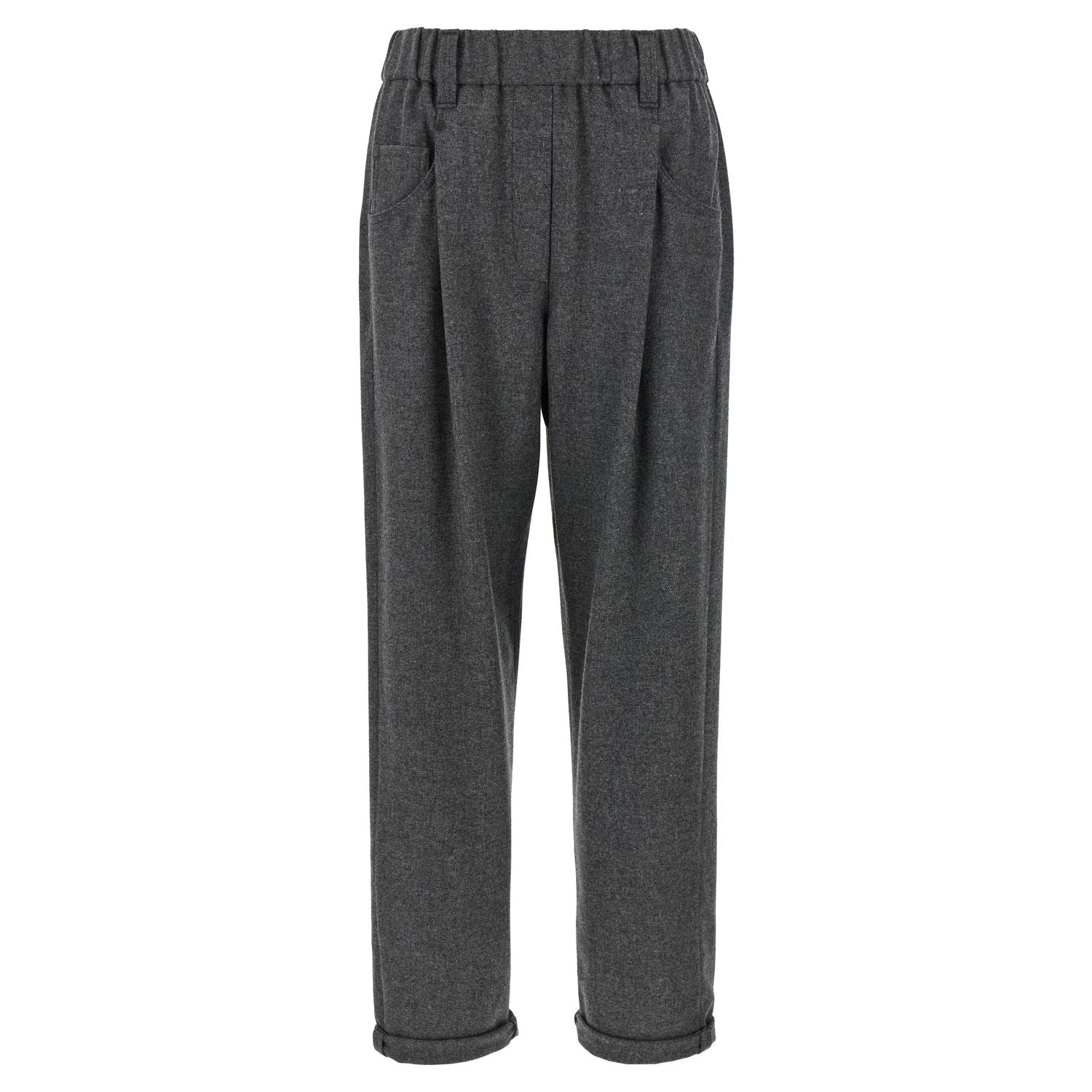 Brunello Cucinelli Gray Virgin Wool Casual Pants