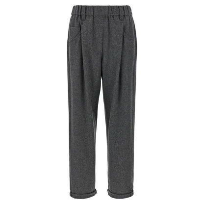 Brunello Cucinelli Gray Virgin Wool Casual Pants