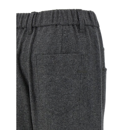 Brunello Cucinelli Gray Virgin Wool Casual Pants
