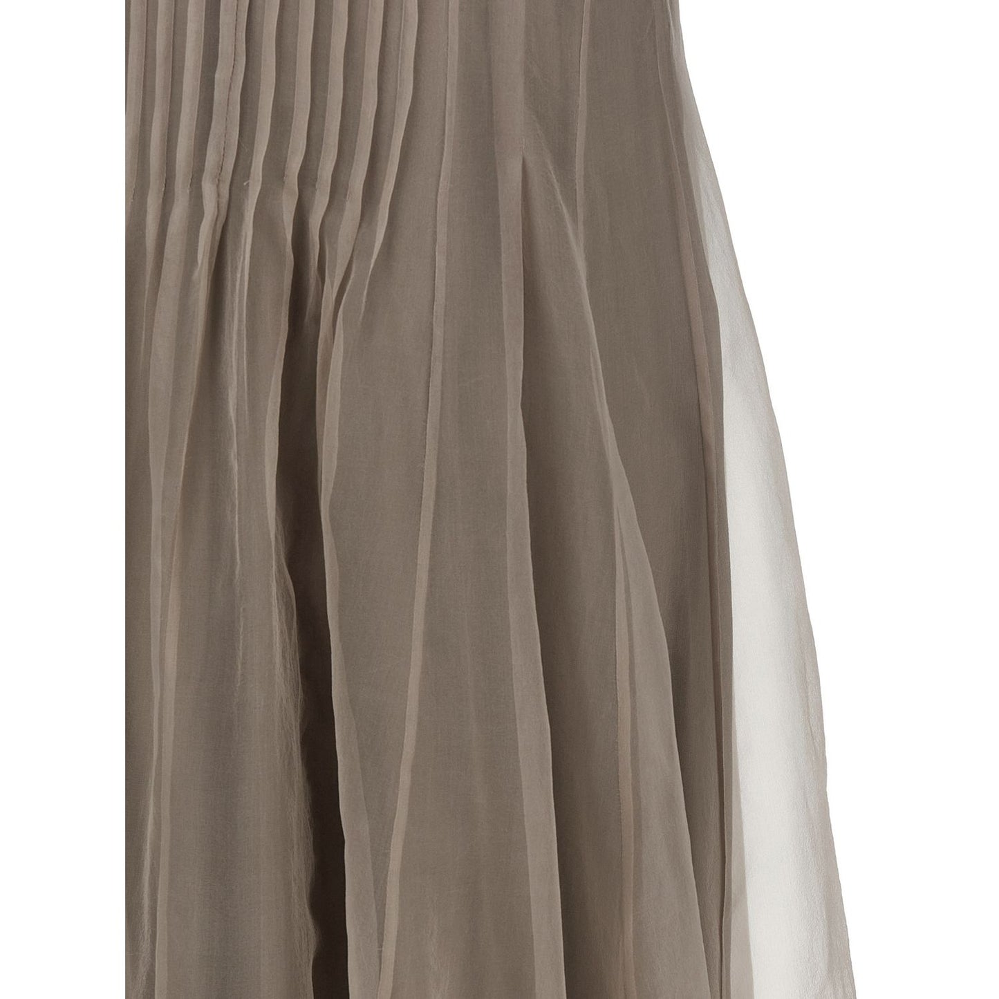 Brunello Cucinelli Beige Silk Long Dress
