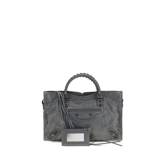 Balenciaga Gray Lambskin The Le City Medium Handbag