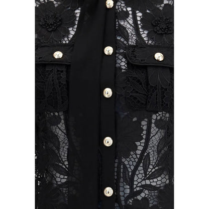 Self-Portrait Black Polyester Blouse