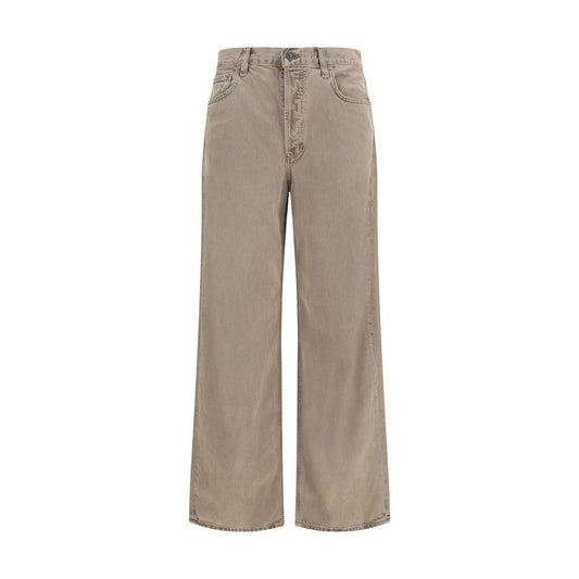 Agolde Brown Cotton Casual Pants