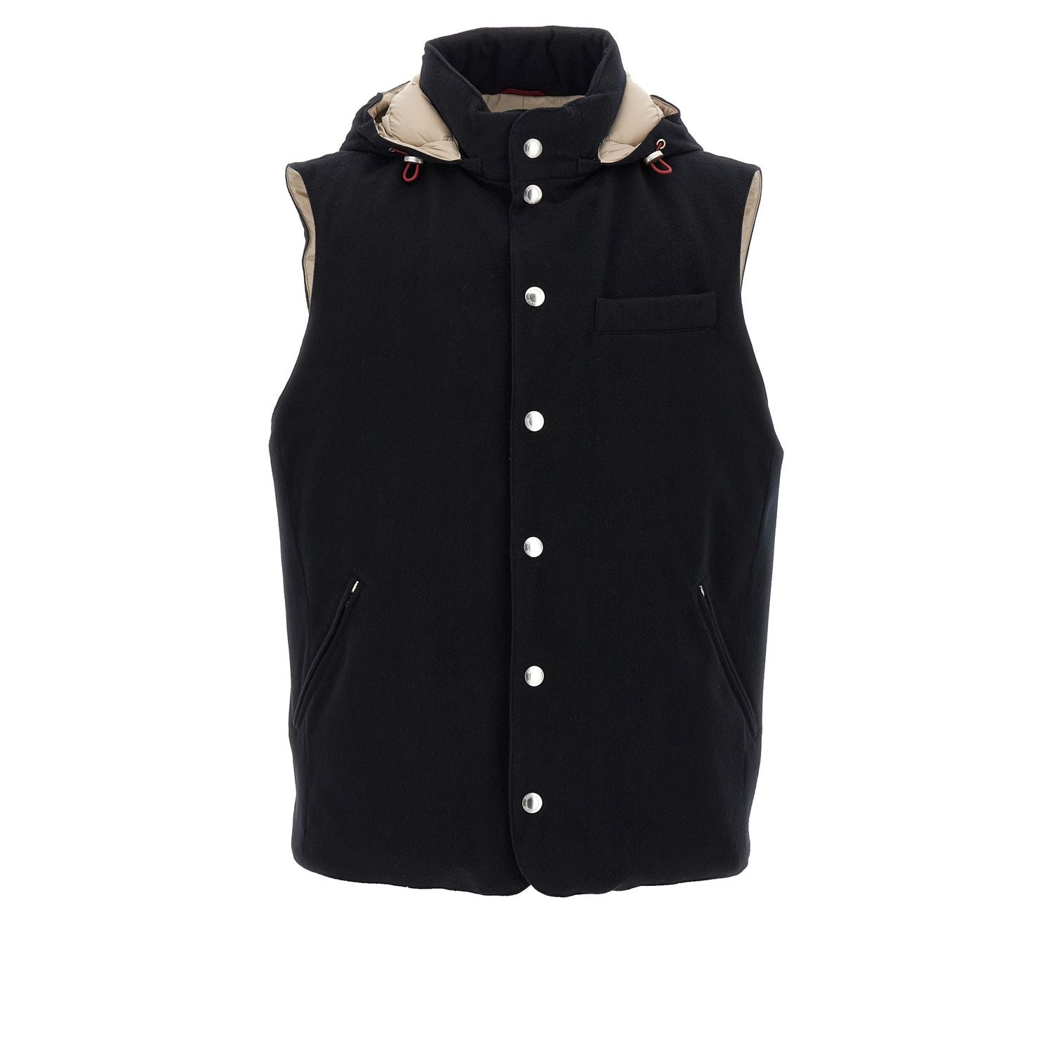 Brunello Cucinelli Black Wool Sleeveless Jacket