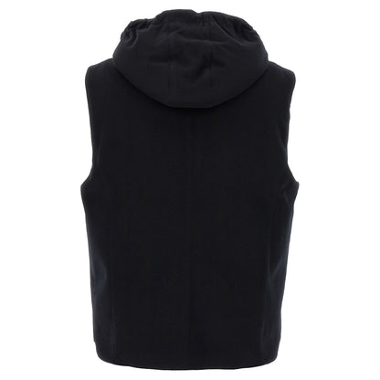 Brunello Cucinelli Black Wool Sleeveless Jacket