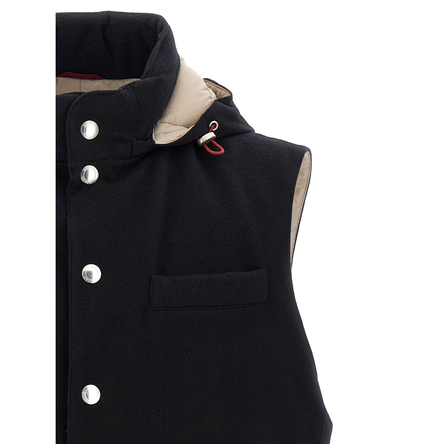 Brunello Cucinelli Black Wool Sleeveless Jacket