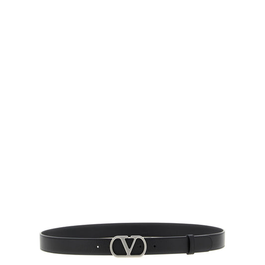 Valentino Garavani Black Calfskin Regular Belt