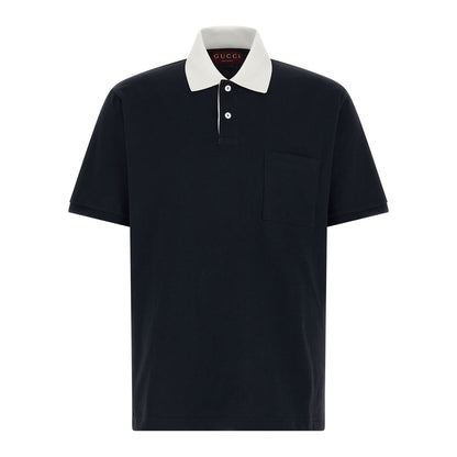 Gucci Blue Cotton Polo Shirt
