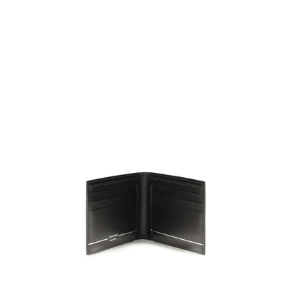 Ferragamo Black Calf Leather Bos Taurus Wallet