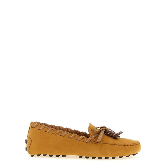 Tod's Beige Calfskin Slip-On Loafers