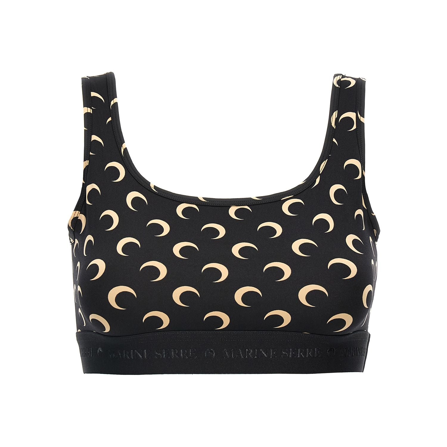 Marine Serre Black Polyamide Sport Bra