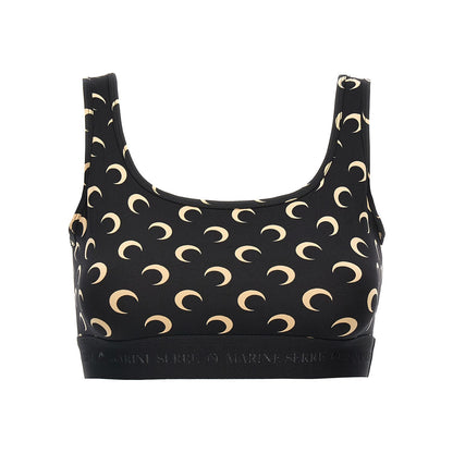 Marine Serre Black Polyamide Sport Bra
