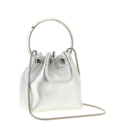 Jimmy Choo Silver Lamb Leather Handbag