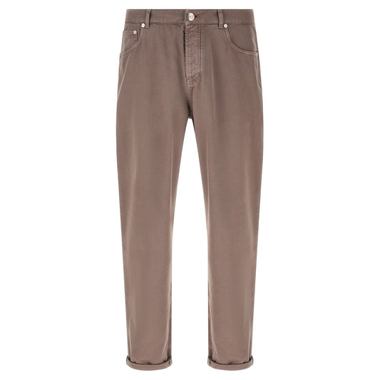Brunello Cucinelli Brown Cotton Casual Pants