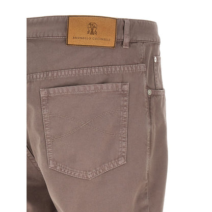 Brunello Cucinelli Brown Cotton Casual Pants