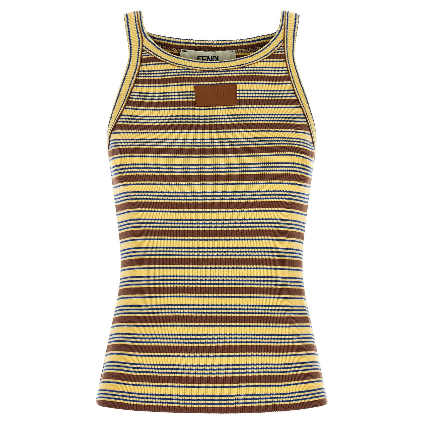 Fendi Multicolor Cotton Sleeveles T-Shirt
