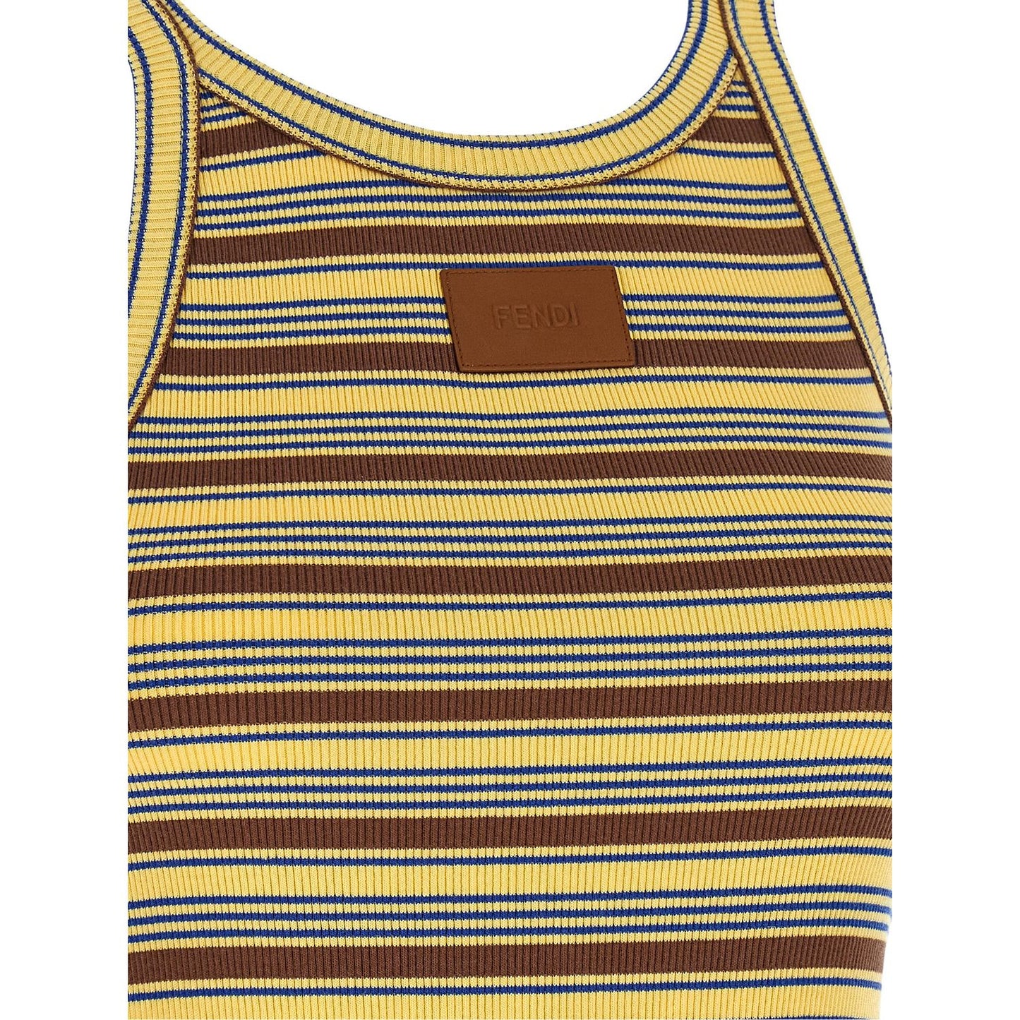 Fendi Multicolor Cotton Sleeveles T-Shirt
