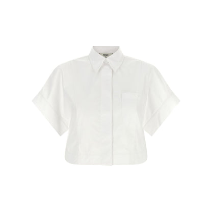 Fendi White Cotton Blouse