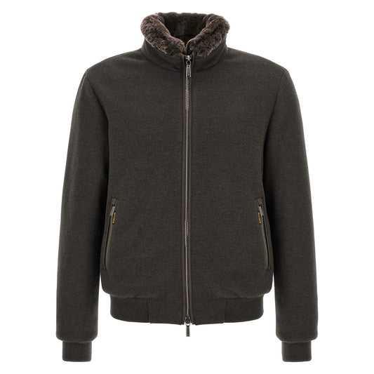 MooRER Brown Wool Bomber