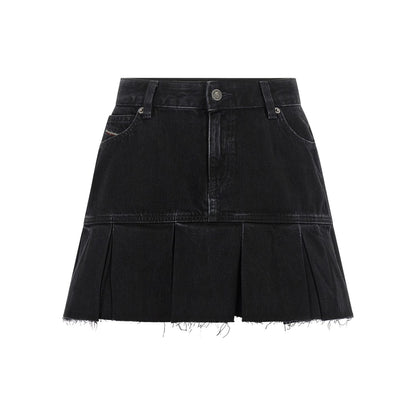Diesel Blue Cotton Long Skirt