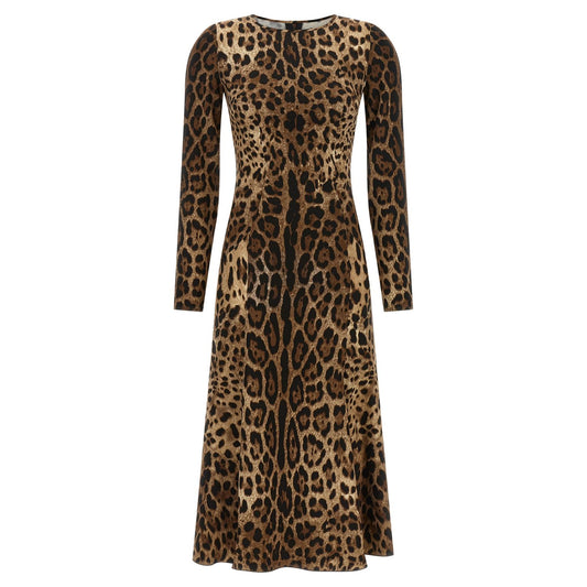 Dolce & Gabbana Brown Viscose Midi Dress